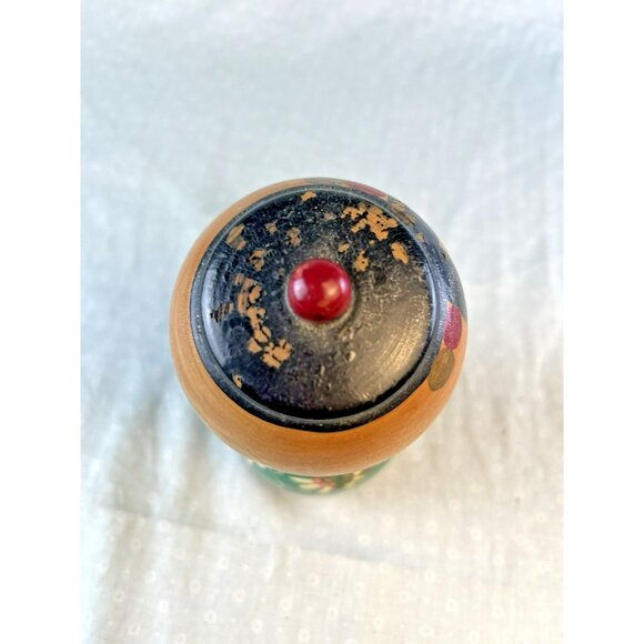 Vtg Japanese Wooden Bobble Head Nodder Kokeshi doll 5.5” T - Rare - unsigned - Picture 6 of 7